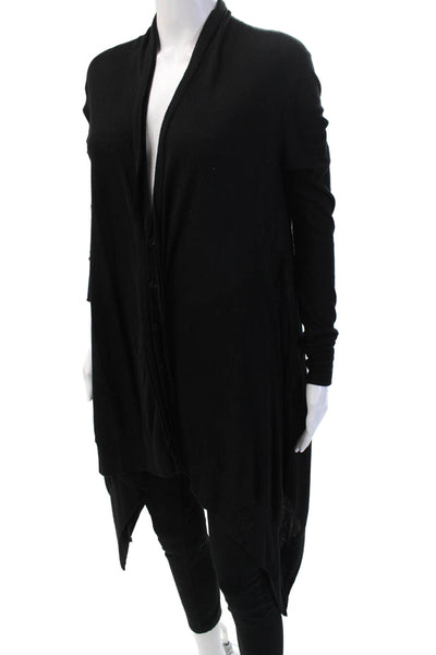 Y-3 Unisex Black Cotton V-Neck Long Sleeve Cardigan Button Size S