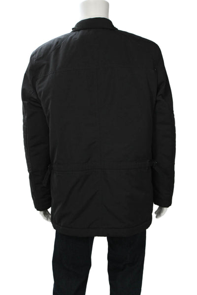 Andrew Marc Mens Quilted Parka Black Polyester Button Size XL