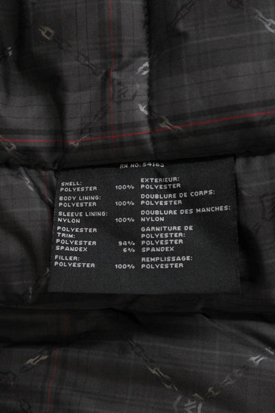 Andrew Marc Mens Quilted Parka Black Polyester Button Size XL