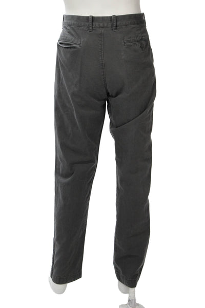J Crew Mens Dark Gray 100% Cotton Chino Pants Size 35
