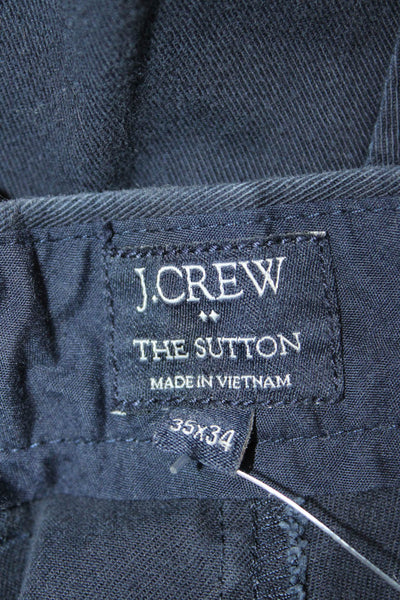 J Crew Mens Dark Blue Cotton Chinos Size 35