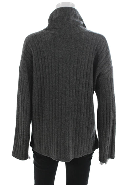 Madewell Unisex Dark Gray Striped Cashmere Turtleneck Sweater Size S