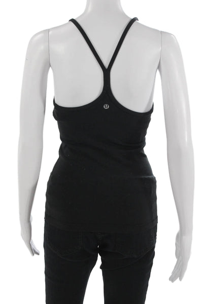 Lululemon Women Black Camisole Sleeveless Round Neck Nylon Size XS