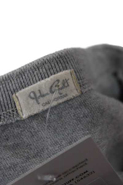 J. Galt Women Cropped Button Up Long Sleeve Crew Neck Gray Cotton Size 3