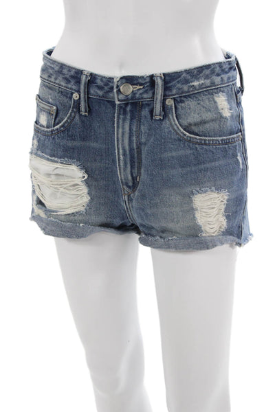 Lovers + Friends Unisex Dark Blue 100% Cotton Grunge Shorts Size 27