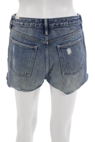 Lovers + Friends Unisex Dark Blue 100% Cotton Grunge Shorts Size 27