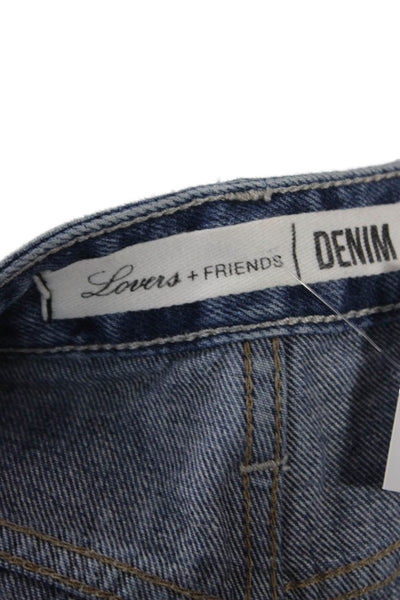 Lovers + Friends Unisex Dark Blue 100% Cotton Grunge Shorts Size 27