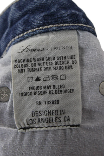 Lovers + Friends Unisex Dark Blue 100% Cotton Grunge Shorts Size 27