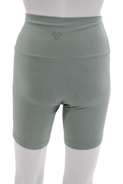 TNA Unisex Biker Shorts Green Nylon Elastane Size S