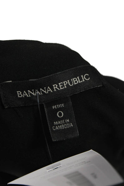 Banana Republic Womens Petite Shift Dress Black Sleeveless Poly Blend Size 0