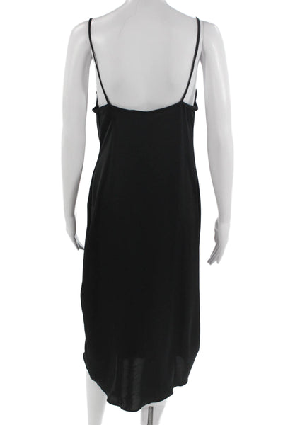 Zara Women Black 90s Slip Dress Sleeveless Long Polyester Size XS