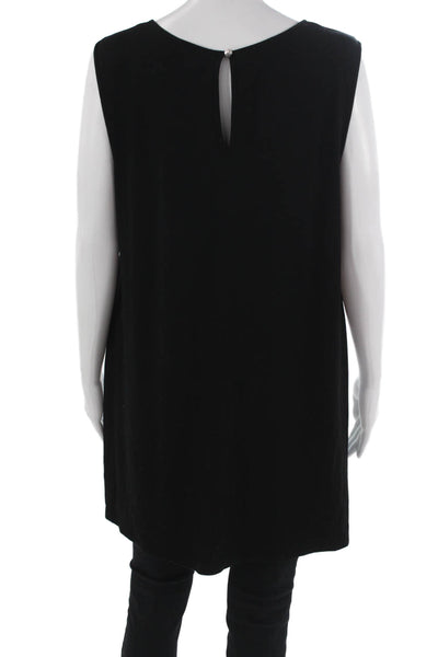 Vince Camuto Women Sleeveless Striped Tunic Black Round Neck Size 1X