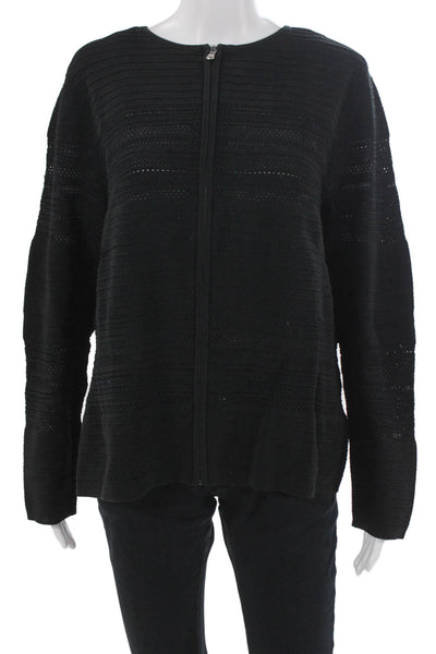 Lauren Ralph Lauren Unisex Black 100% Merino Wool Full Zip Cardigan Size 1X
