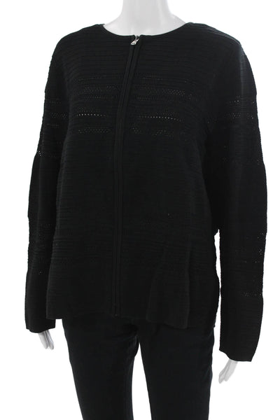 Lauren Ralph Lauren Unisex Black 100% Merino Wool Full Zip Cardigan Size 1X