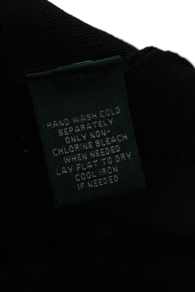 Lauren Ralph Lauren Unisex Black 100% Merino Wool Full Zip Cardigan Size 1X