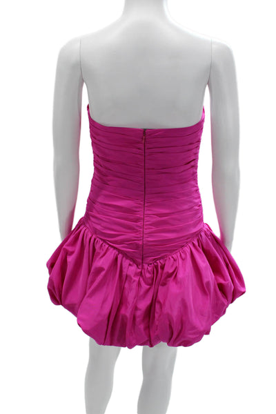 AMUR Womens 80s Mini Dress Pink Sleeveless Zip 100% Recycled Polyester Size 2