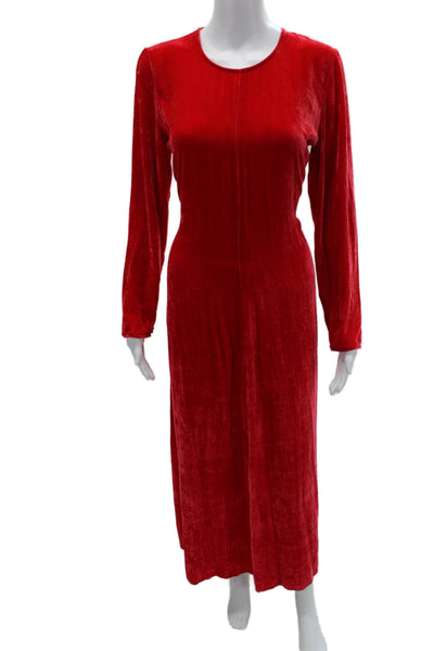 Forte Forte Womens Red Sheath Maxi Dress Long Sleeve Knee Length Size 1