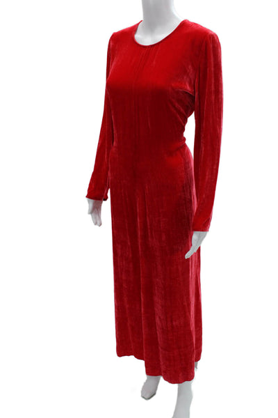 Forte Forte Womens Red Sheath Maxi Dress Long Sleeve Knee Length Size 1
