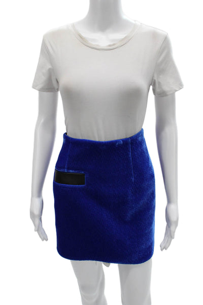 Sandro Womens Mini Pencil Skirt Blue Polyester Knee Length Size 2