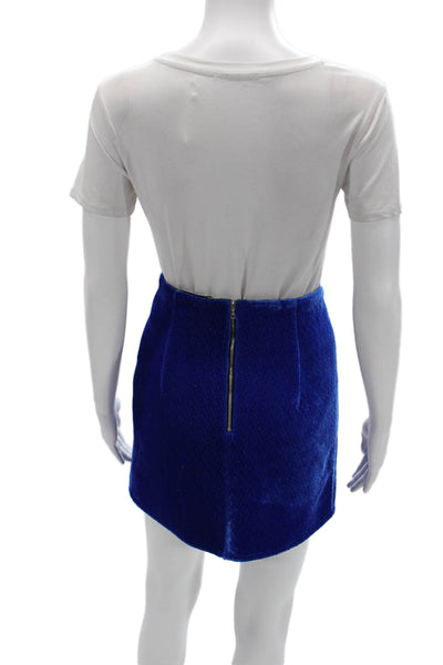Sandro Womens Mini Pencil Skirt Blue Polyester Knee Length Size 2