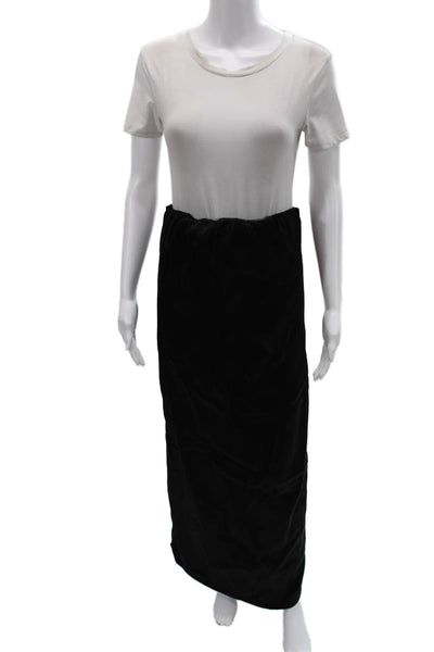 Loulou Studio Womens Black Viscose Maxi Straight Pencil Skirt Long Size M