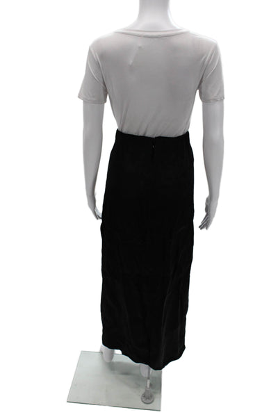 Loulou Studio Womens Black Viscose Maxi Straight Pencil Skirt Long Size M