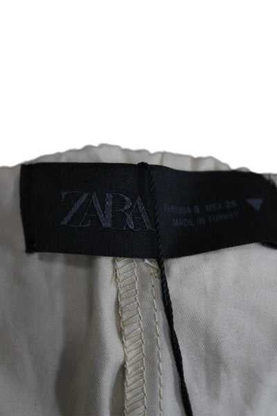 Zara Unisex Boxer Shorts Beige 100% Cotton Solid Size S