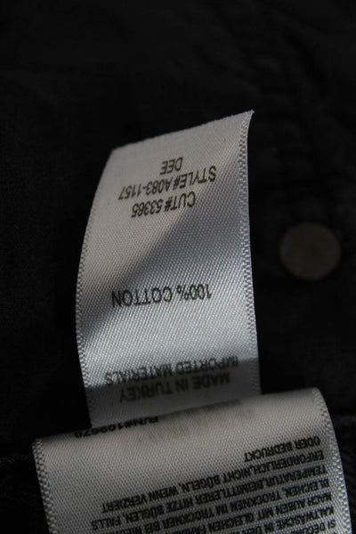 Agolde Unisex Black Cotton 90s Solid Button Shorts Size 26