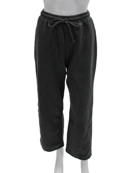 Zara Unisex Dark Gray Sweatpants Drawstring Cotton Blend Size XS