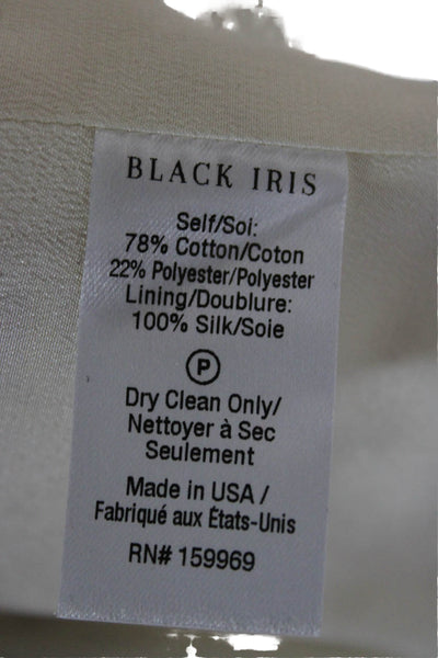 Black Iris Womens Cropped Silk Sleeveless Top Yellow Hook & Eye Designer Size 2