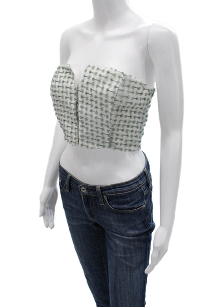 Black Iris Womens Cropped Sleeveless Top White Hook & Eye Designer Size 4