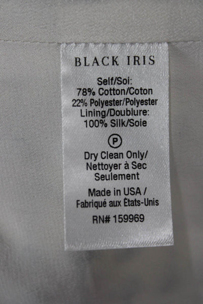 Black Iris Womens Cropped Sleeveless Top White Hook & Eye Designer Size 4
