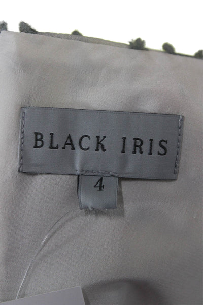 Black Iris Womens Cropped Sleeveless Top White Hook & Eye Designer Size 4