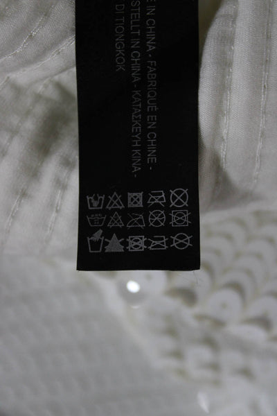 Zara Unisex Pullover Sweater White Viscose Elastane Long Sleeve Size S