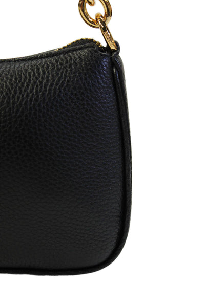 Kate Spade New York Womens Leather Small Zippered Shoulder Handbag Black