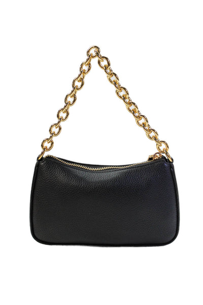 Kate Spade New York Womens Leather Small Zippered Shoulder Handbag Black