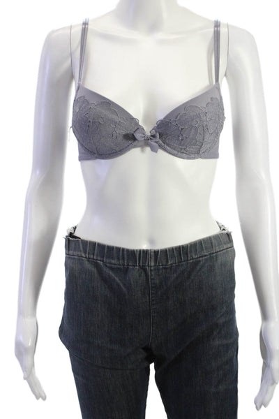 Chantelle Womens Lace Bow Detail Balconette Bra Grey Size 32C