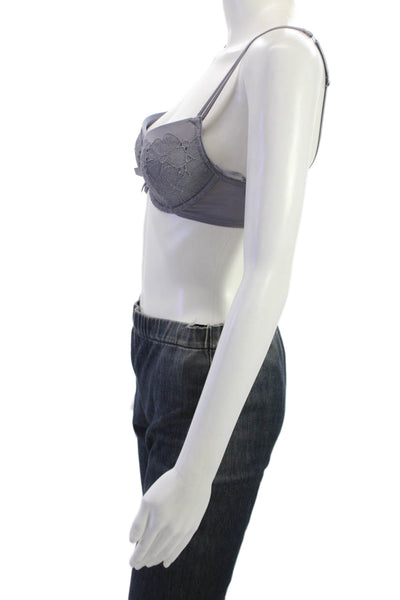 Chantelle Womens Lace Bow Detail Balconette Bra Grey Size 32C
