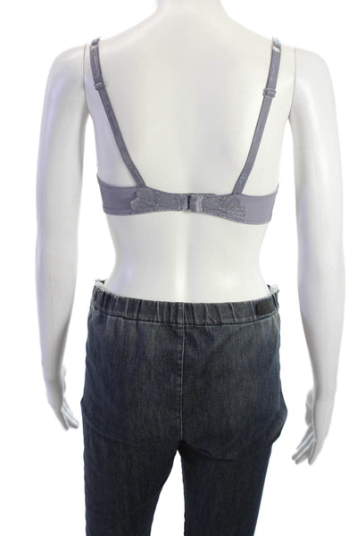 Chantelle Womens Lace Bow Detail Balconette Bra Grey Size 32C
