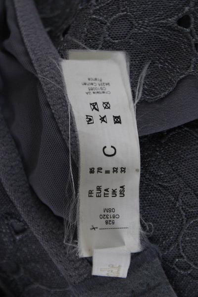 Chantelle Womens Lace Bow Detail Balconette Bra Grey Size 32C