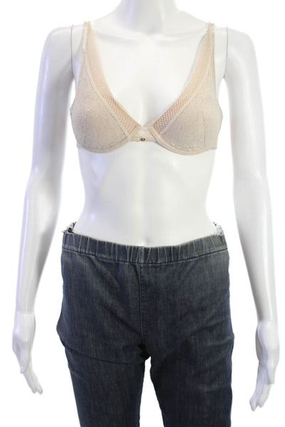 Chantelle Womens Lace Under Wire Balconette Bra Beige Size 32 C