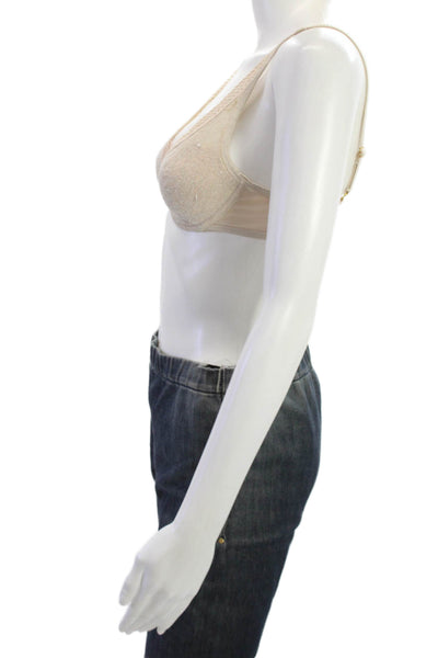 Chantelle Womens Lace Under Wire Balconette Bra Beige Size 32 C
