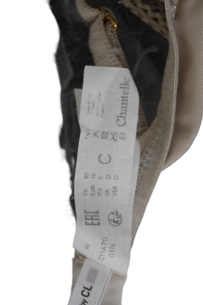 Chantelle Womens Lace Under Wire Balconette Bra Beige Size 32 C