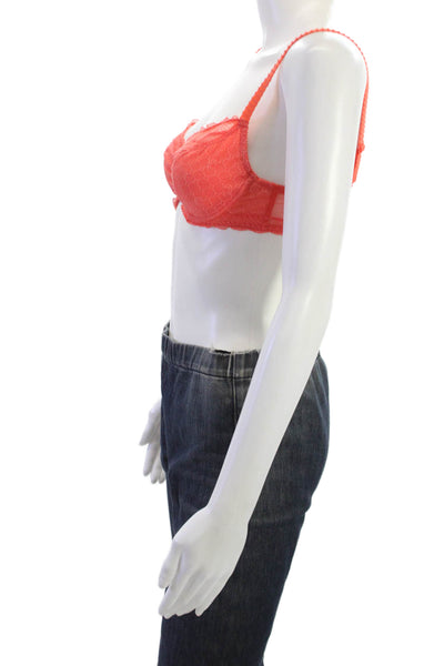 Chantelle Womens Lace Under Wire Balconette Bra Orange Size 32 C