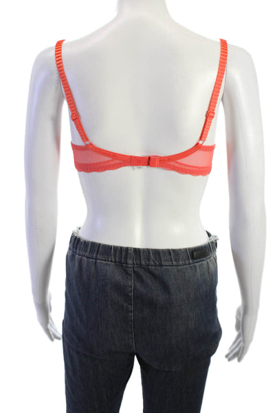 Chantelle Womens Lace Under Wire Balconette Bra Orange Size 32 C