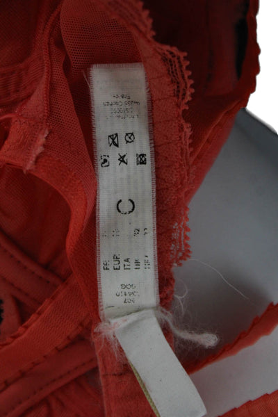 Chantelle Womens Lace Under Wire Balconette Bra Orange Size 32 C