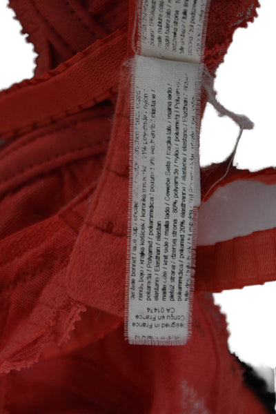 Chantelle Womens Lace Under Wire Balconette Bra Orange Size 32 C