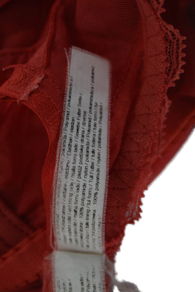 Chantelle Womens Lace Under Wire Balconette Bra Orange Size 32 C
