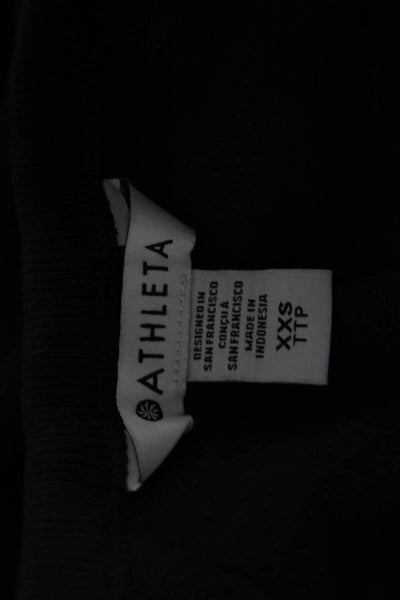 Athleta Women Pullover Sweatshirt Black Crew Neck Long Sleeve Size 2XS