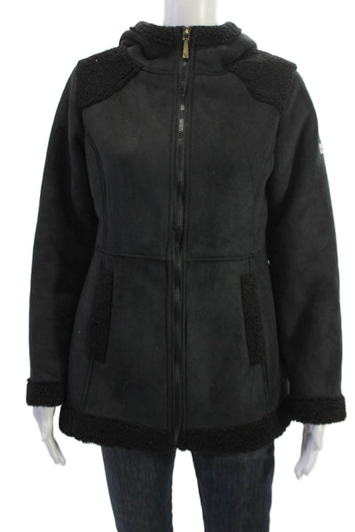 Koolaburra Women Black High Neck Zip Jacket Nylon Cotton Long Sleeve Size XXS